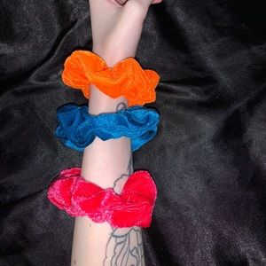 Electric colored scrunchies